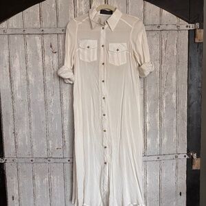 Japanese Harajuku Sheer Shirt Dress / Layering Piece